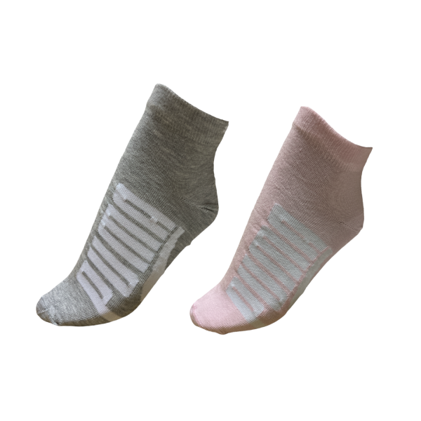 PUMA MEDIAS LIFESTYLE QUARTER PACKX2 ROSA-GRIS