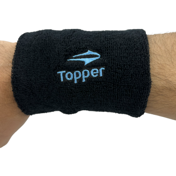 TOPPER MUÑEQUERA DE TENIS NEGRO-CELESTE