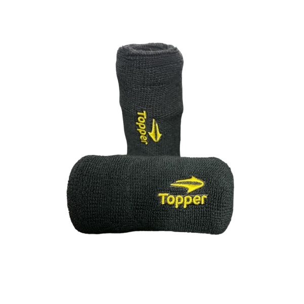 Topper Muñequeras de Tennis Larga - Negro-Amarillo - Imagen 3