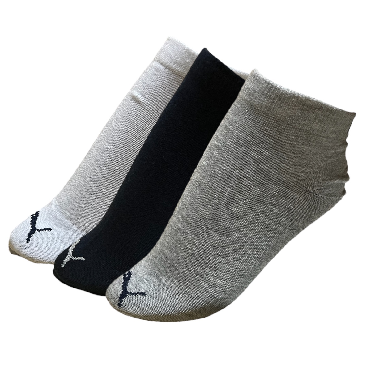 PUMA MEDIAS ZOQUETES PUMA QUARTER PACK X 3 BLANCO-GRIS-AZUL